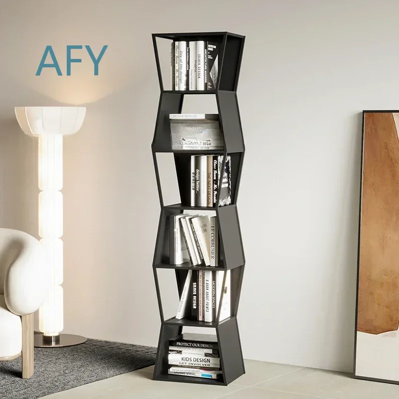 for Simple Black Metal Bookcase Cube Storage Organizer Filing Bookshelf Minimalist Display Estanteria Habitacion Furniture