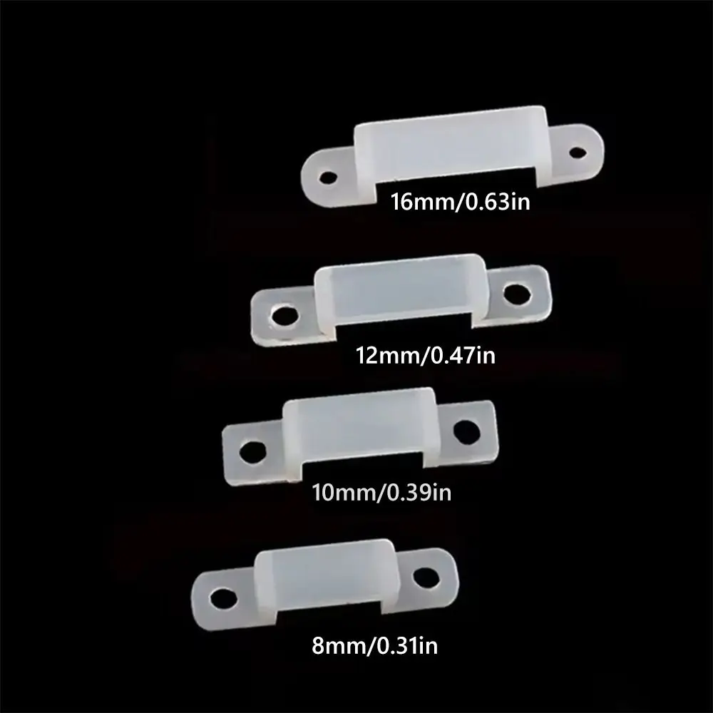 100 قطعة سيليكون LED قطاع فيكس كليب 8/10/12/16 مللي متر لا التظليل LED قطاع تصاعد بين قوسين شريط إضاءة مشبك النيون أنبوب تصاعد #6