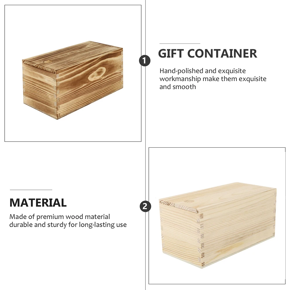 

2pcs Sliding Wooden Gift Boxes Multipurpose Storage Case For Festival Sundries Organizer Household Gift Container