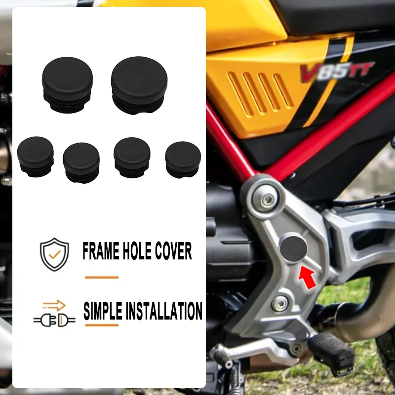 

Motorcycle Accessories For V85TT V85tt 2019-20219 2020 2021 2022 Frame Hole Cover Caps Plug Decorative Frame Cap Set fits