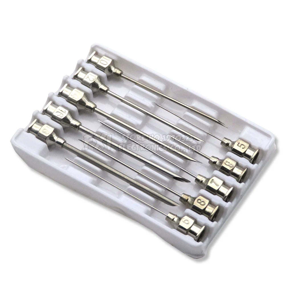 10PCS Stainless Steel Metal Needle for Farm Animals Livestock Poultry Paste Adhesive Glue Liquid Dispensing Syringe Needle