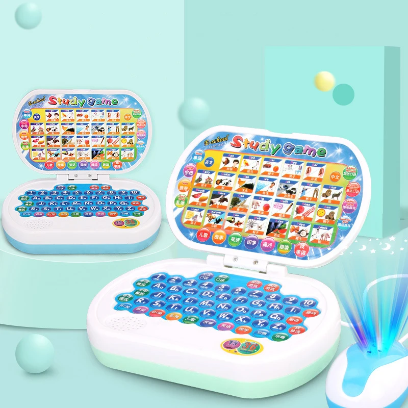 Máquina de aprendizaje multifunción, Mini máquina de lectura de puntos, máquina educativa de educación temprana de dibujos animados rosa y azul, juguetes para niños