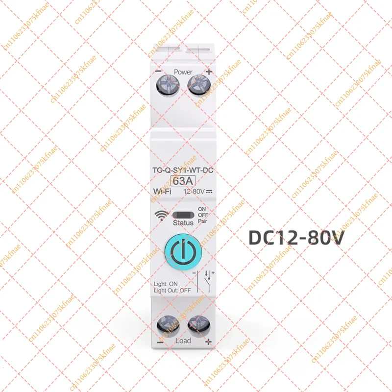 Smart DC Circuit Breaker Switch (12-80V, 63A), Compatible with Voice Assistants