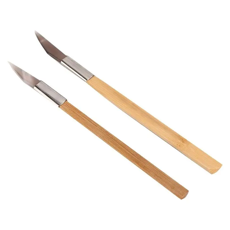 Lightweight 2 Piece Set Agate-Stone Polishing Knives Wooden Handles Jewelry Burnishing Tools Gold & Silver Finishes