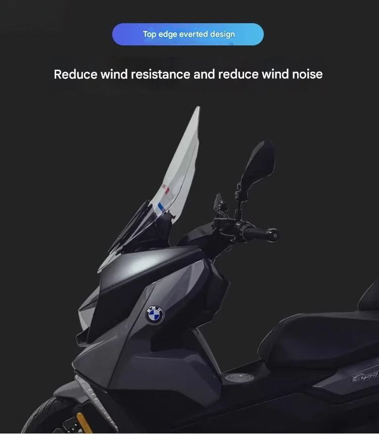 

Ветровое стекло для мотоцикла BMW C400GT: Сверхпрозрачное, увеличенное, высокое, с кристально чистым обзором, для защиты от ветра, аксессуар для обтекателя