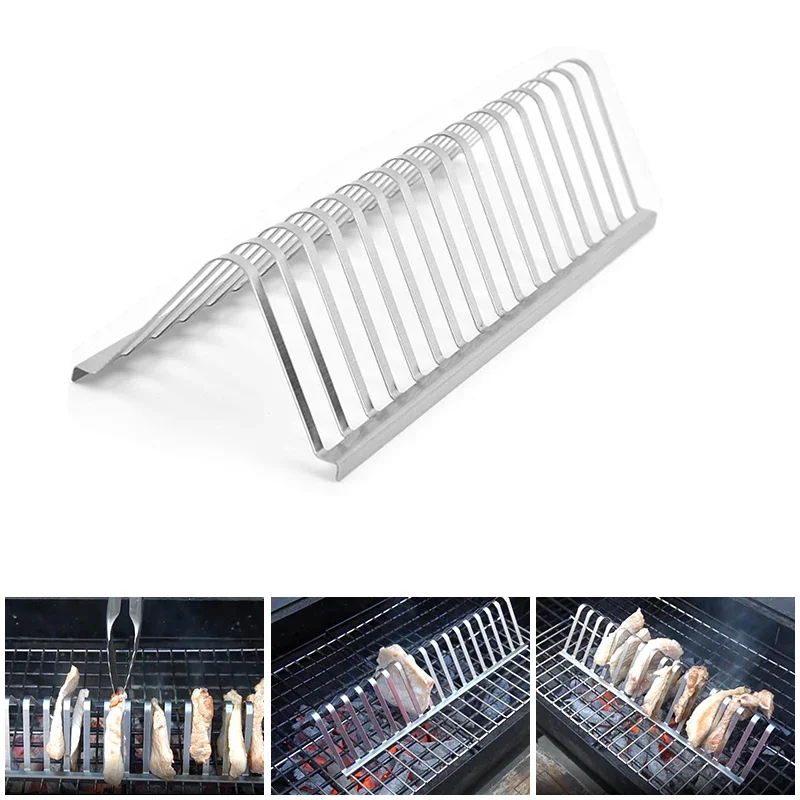 YOMDID Barbecue Grill Stainless Steel Beef Mutton Chop Fish Barbecue Rack Portable For Outdoor Barbecue Picnic BBQ Accessories
