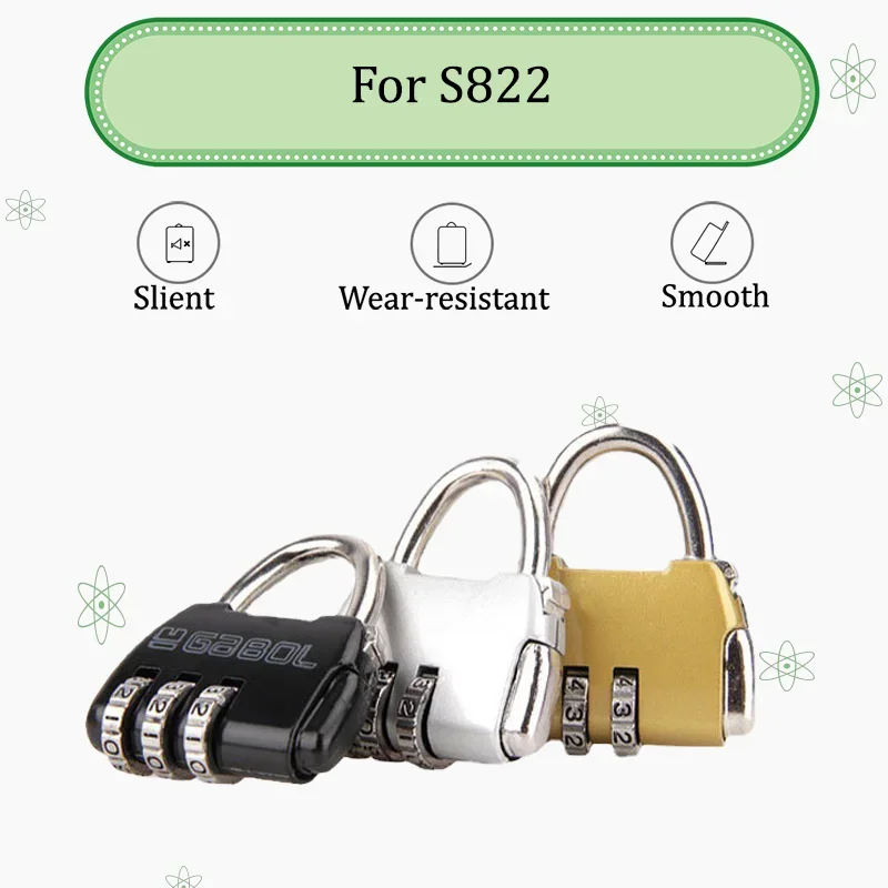 

For S822 Mini Portable Travel Padlock Luggage Lock Backpack Combination Lock Compact and Lightweight