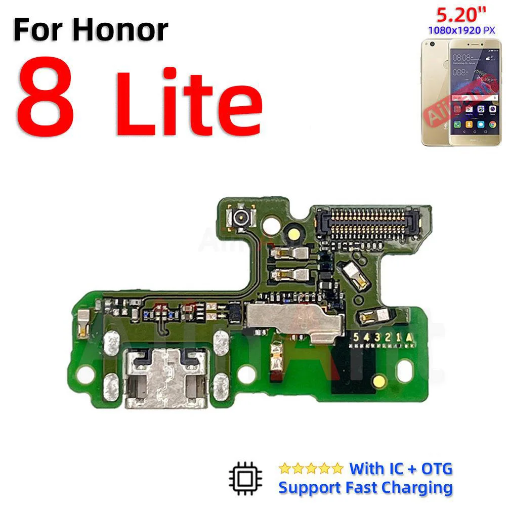 Aiinant USB Charger Dock Connector Port Charging Board Flex Cable For Huawei Honor 8 Lite Pro 8A 8C 8S 8X Max 2019 Phone Parts