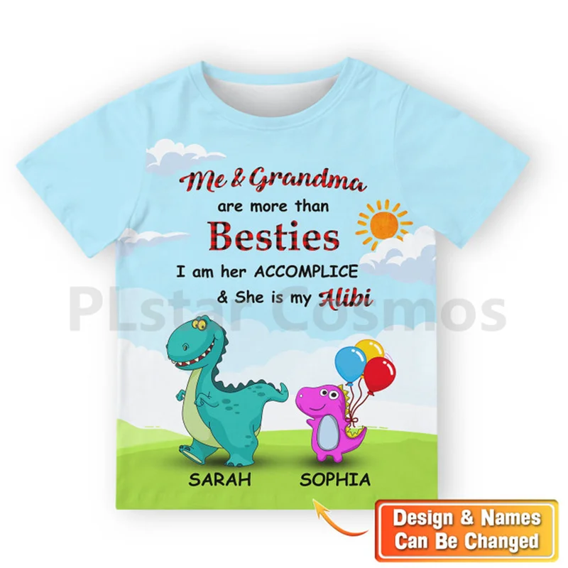 

Grandma Is My Alibi Kid T-Shirt Personalized Name 3d Printed Tops Kids Boy For Girl T Shirt Cosplay Clothing