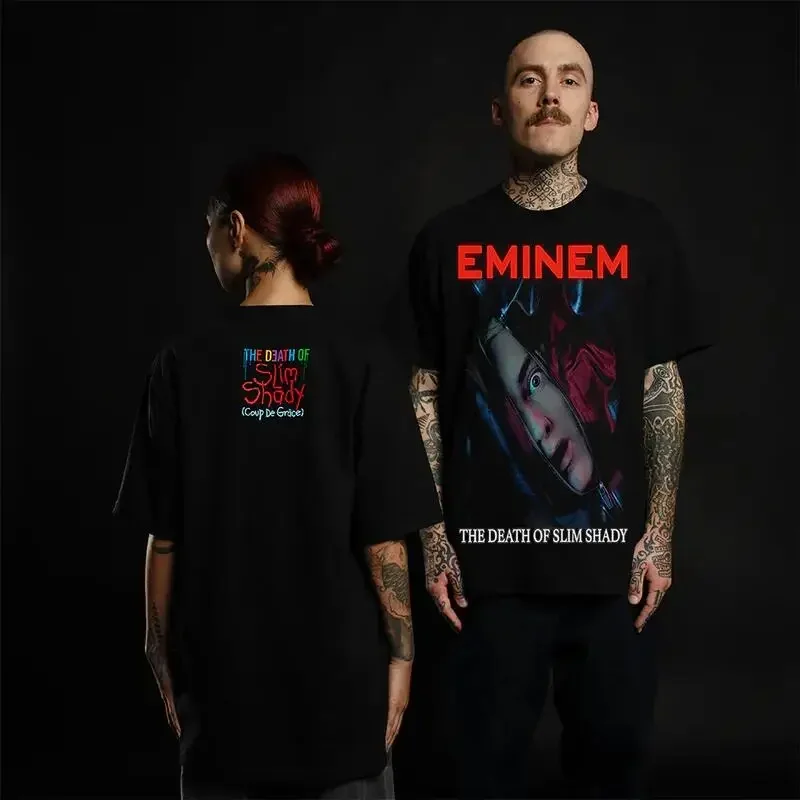 Eminem Tobey Print TShirt The Death Of Slim Shady Tee Funny Commemorative Gift Tshirt Summer Fans Cotton Unisex Top Tees Clothes