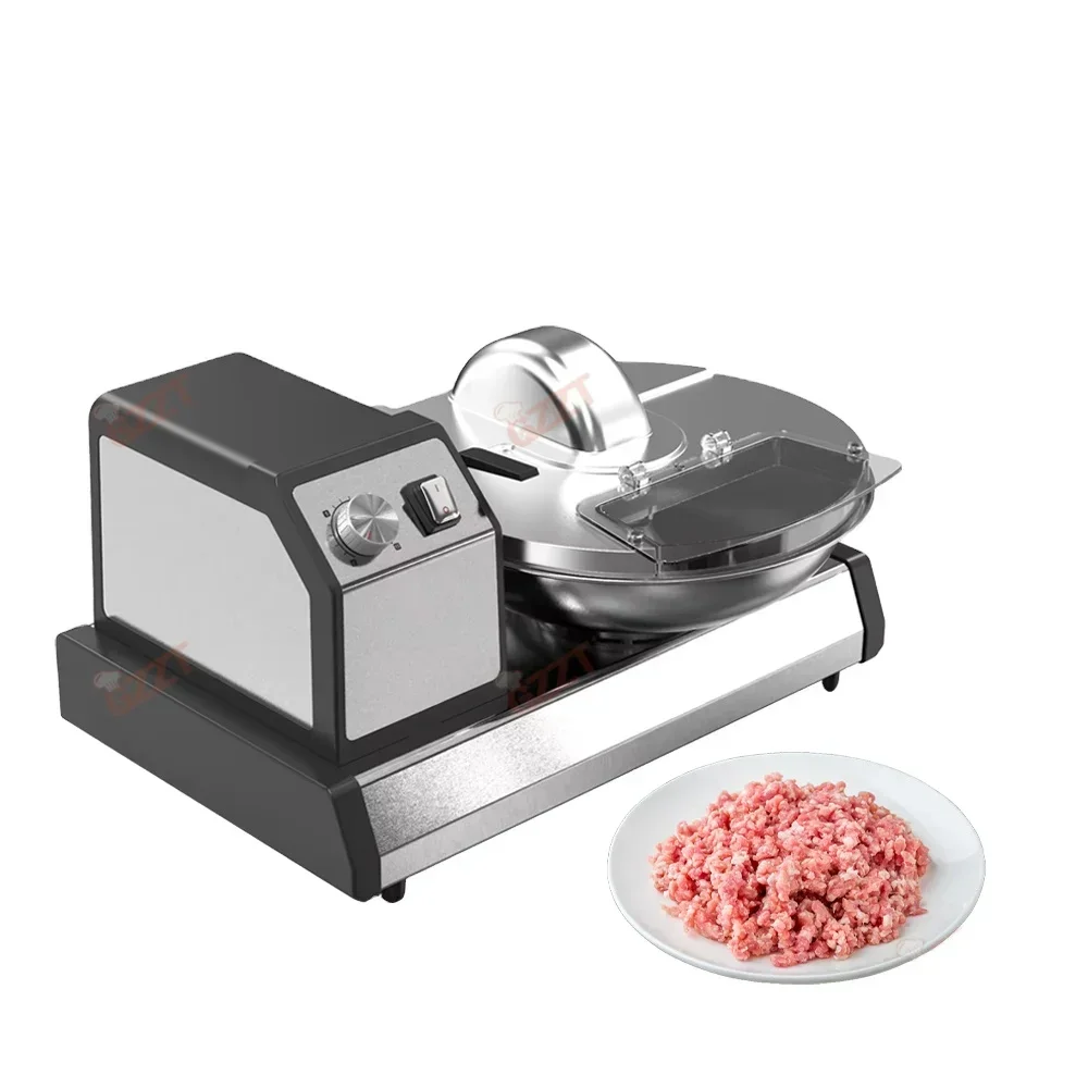 

Commercial Meat Bowl Cutter Machine, Electric Meat Grinder, Vegetable Cutting, Shredding and Dicing in Kitchen, 5L, 220V, 110V