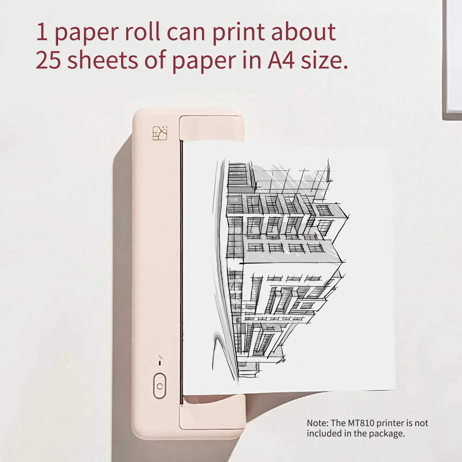 HPRT-papel térmico A4 para impresora portátil MT810, sin BPA, 10 imágenes, de larga duración, perfecto para foto, imagen, recibo, 210mm de ancho