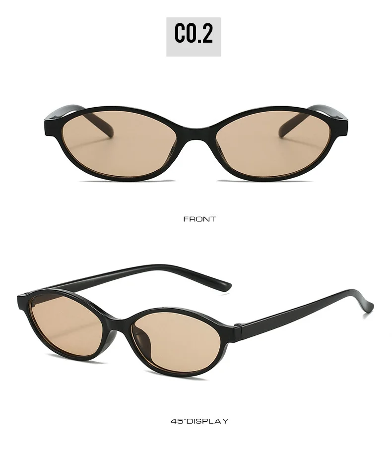 Retro Oval Frame Sunglasses Fashion Personalized Trendy Small Frame Sunglasses Punk Cat Eyes Sunshade Sun Protection Glasses