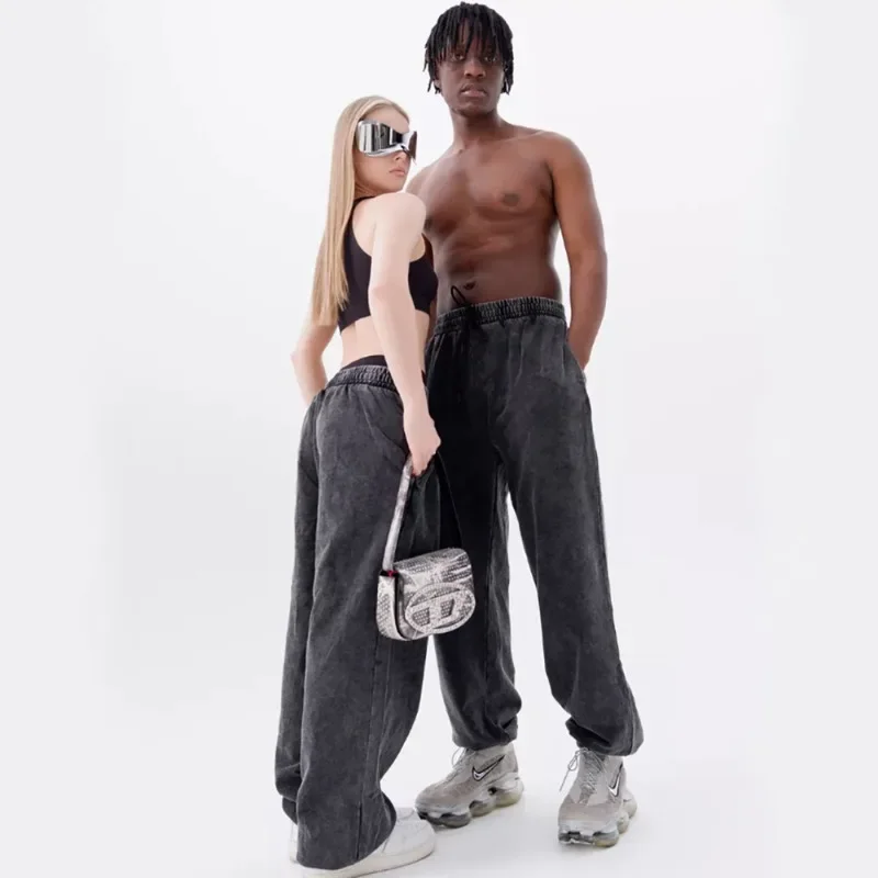 

New Washed and Worn Sweatpants for Women European and American Looped Casual Sports High Waisted Versatile Pants