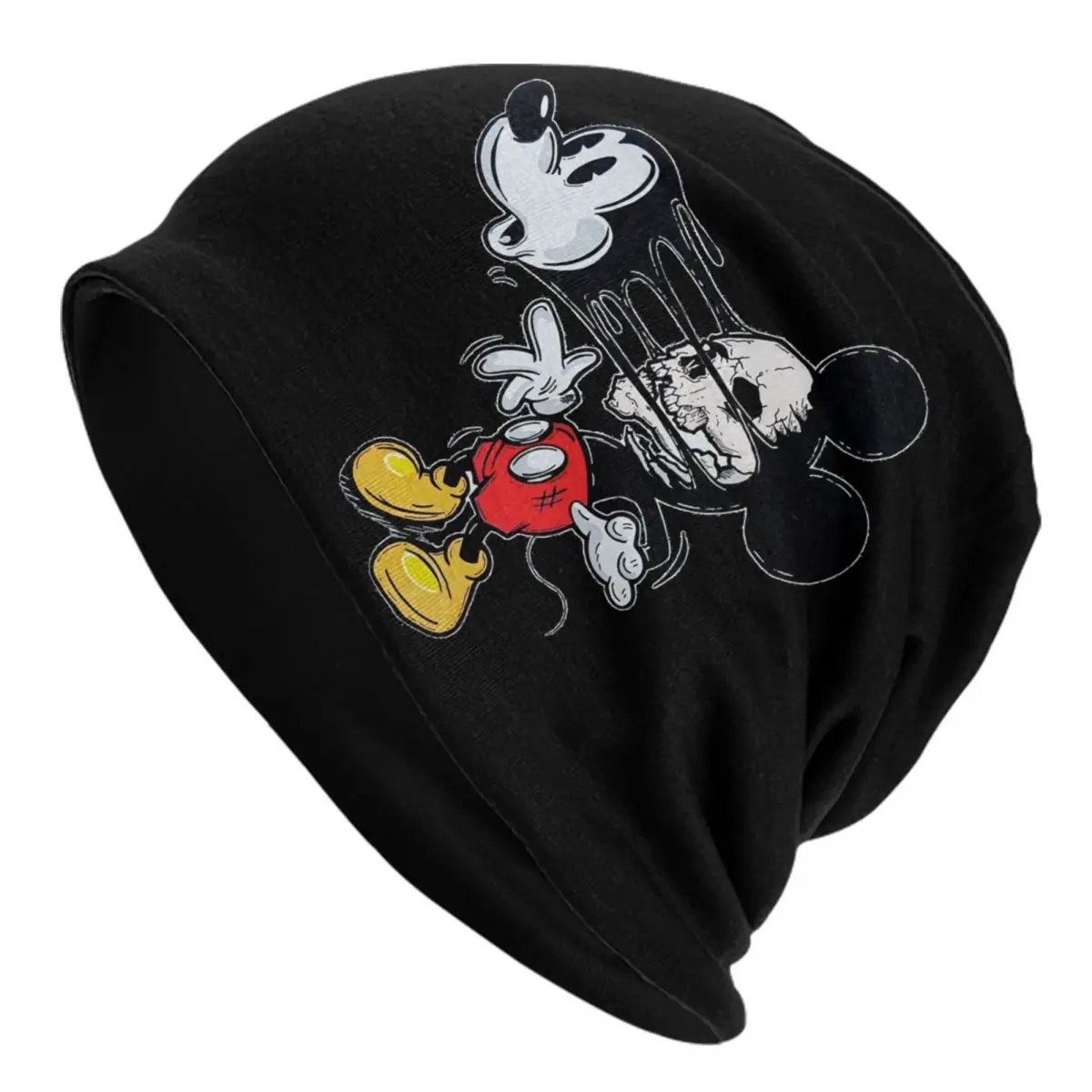 

Custom Mickey Mouse Mangled Beanie Cap Unisex Winter Warm Bonnet Homme Knitted Hats Cool Ski Skullies Beanies Hats For Men Women