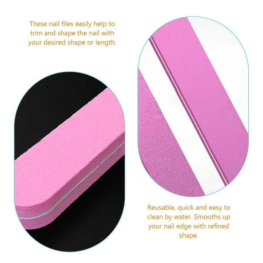 20 Stuks Mini Nagelvijlen Dubbelzijdig Manicure Pedicure Tool Herbruikbare Smoothing Polijsten Acryl Nagels Thuis Diy Gift