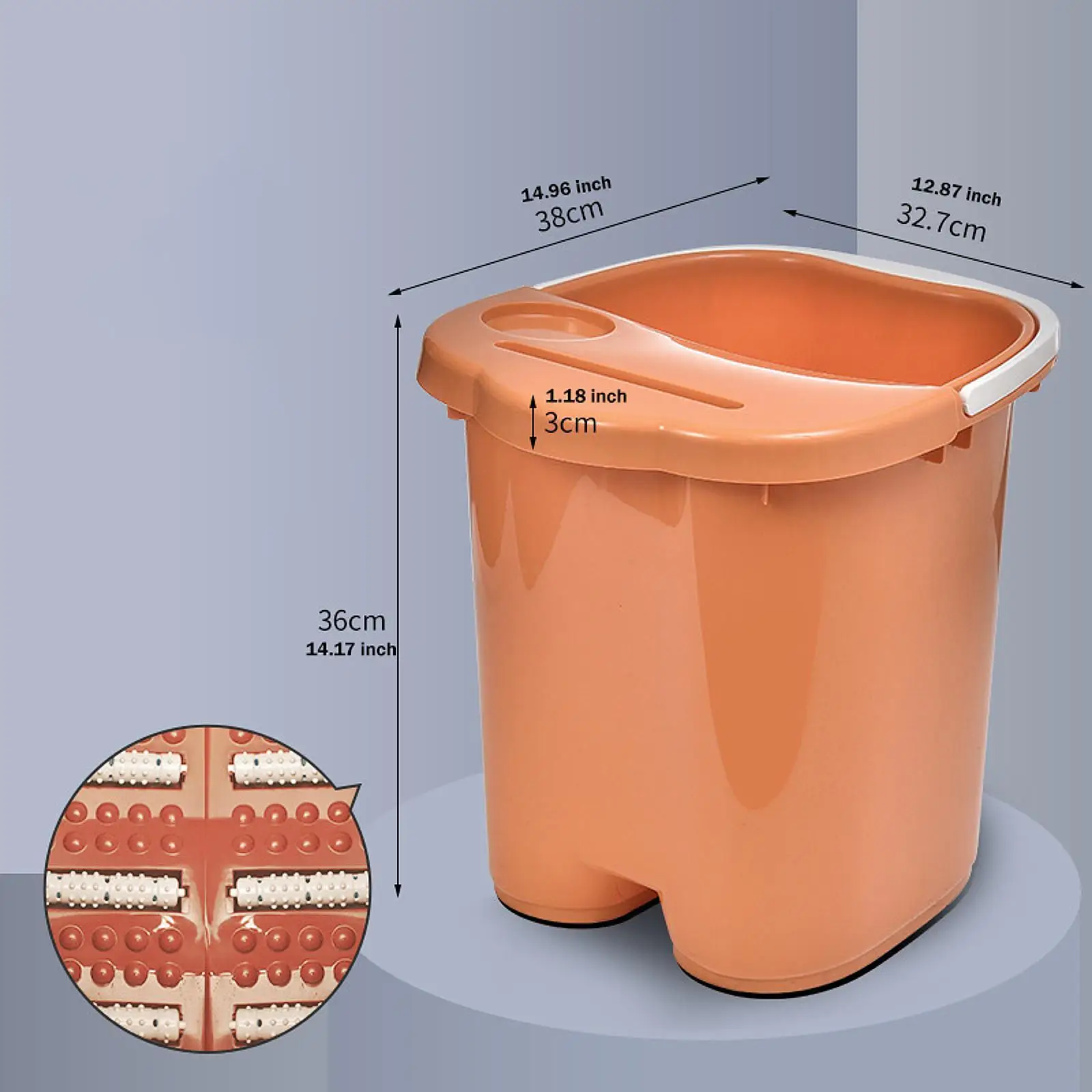 Feet Washing Bucket with Massage Dots Foot Soaking Bucket Massage Bath for Pedicure Home Use SPA Feet Relaxation Women Men