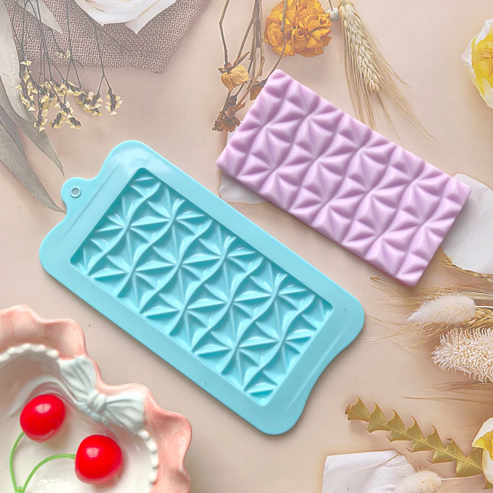 1 pieza de página completa de arroz en forma de triángulo molde de silicona goma DIY chocolate caramelo pudín galleta