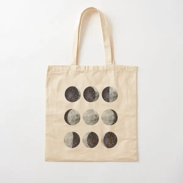 Moon Phases Moon Shirt Moon Dress  Canvas Bag Foldable Shopper Travel Fashion Casual Handbag Ladies Printed Unisex Tote Reusable