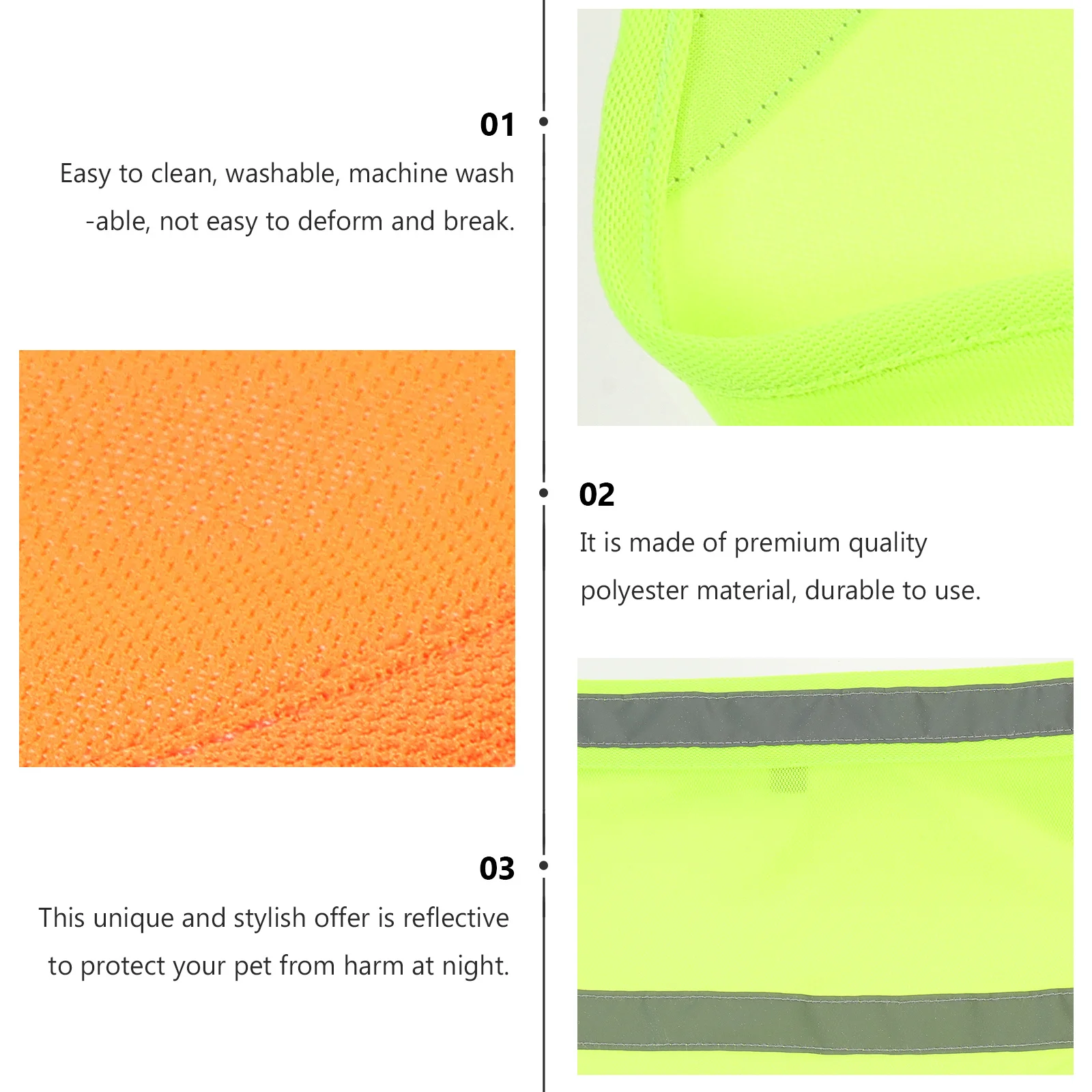 

2pcs Reflective Pet Scarf Dog Bandana High Visibility Washable Durable Safety Gear For Puppy Neckerchief