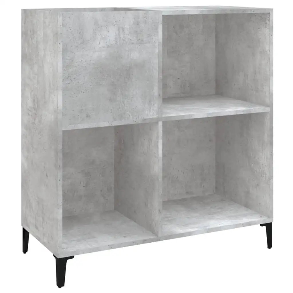 vidaXL Armoire à disques gris béton 84,5x38x89 cm bois d'ingénierie