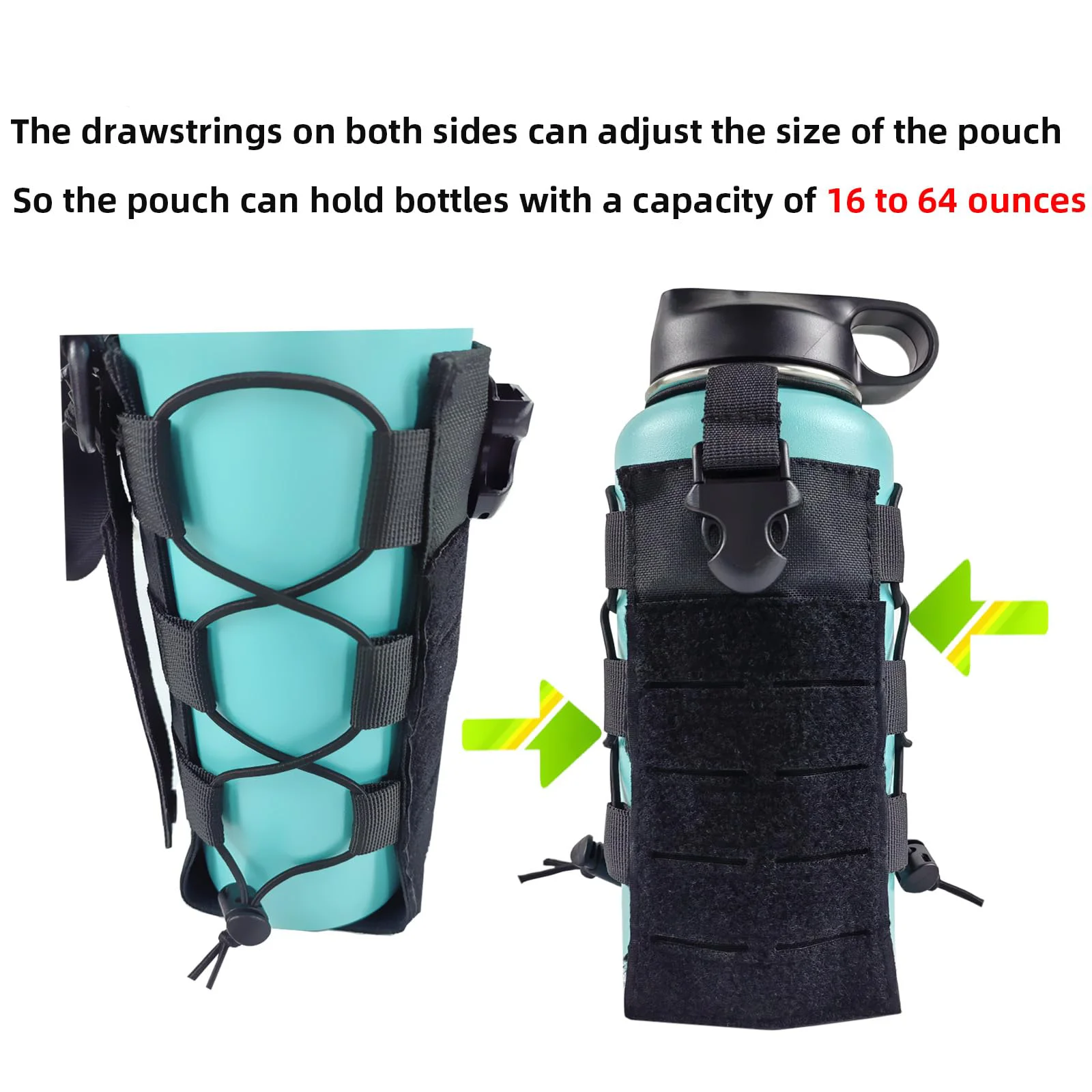 1000D Molle Waterfleshouder Tactische Zakjes 32 40 64 oz Multi Gebruik voor Buitensporten/Rugzak/Vest/Riem/Fiets