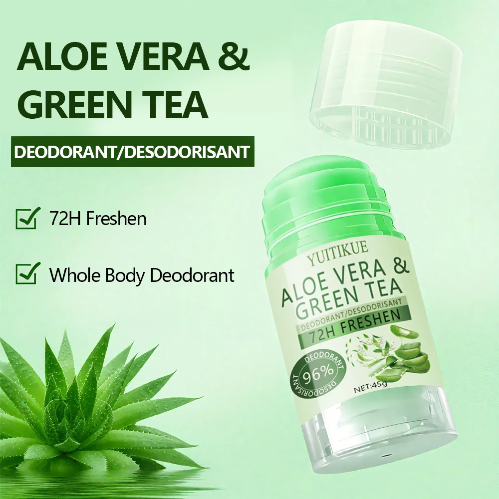 YUITIKUE Deodorant mit Aloe Vera und Grüntee – 72 Stunden Frische, Geruchsbeseitigung und Schweißgeruchsreduzierung