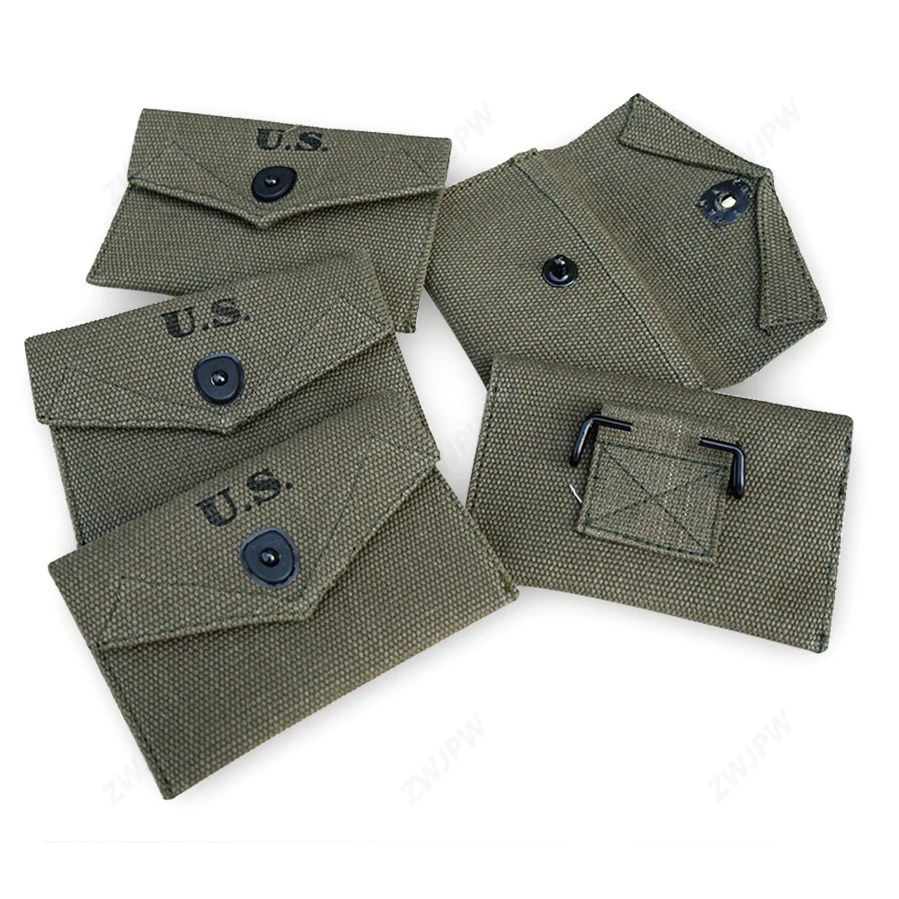 WW2 KOREAN WAR US ARMY M1942 FIRST AID POUCH PURE RIBBON WITH HOOK HIGH-QUALITY-US/15515