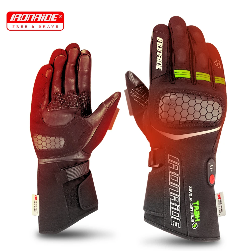 加熱手袋オートバイ男性防水スキー自己発熱手袋冬モト加熱サーマルグローブ充電式バッテリー