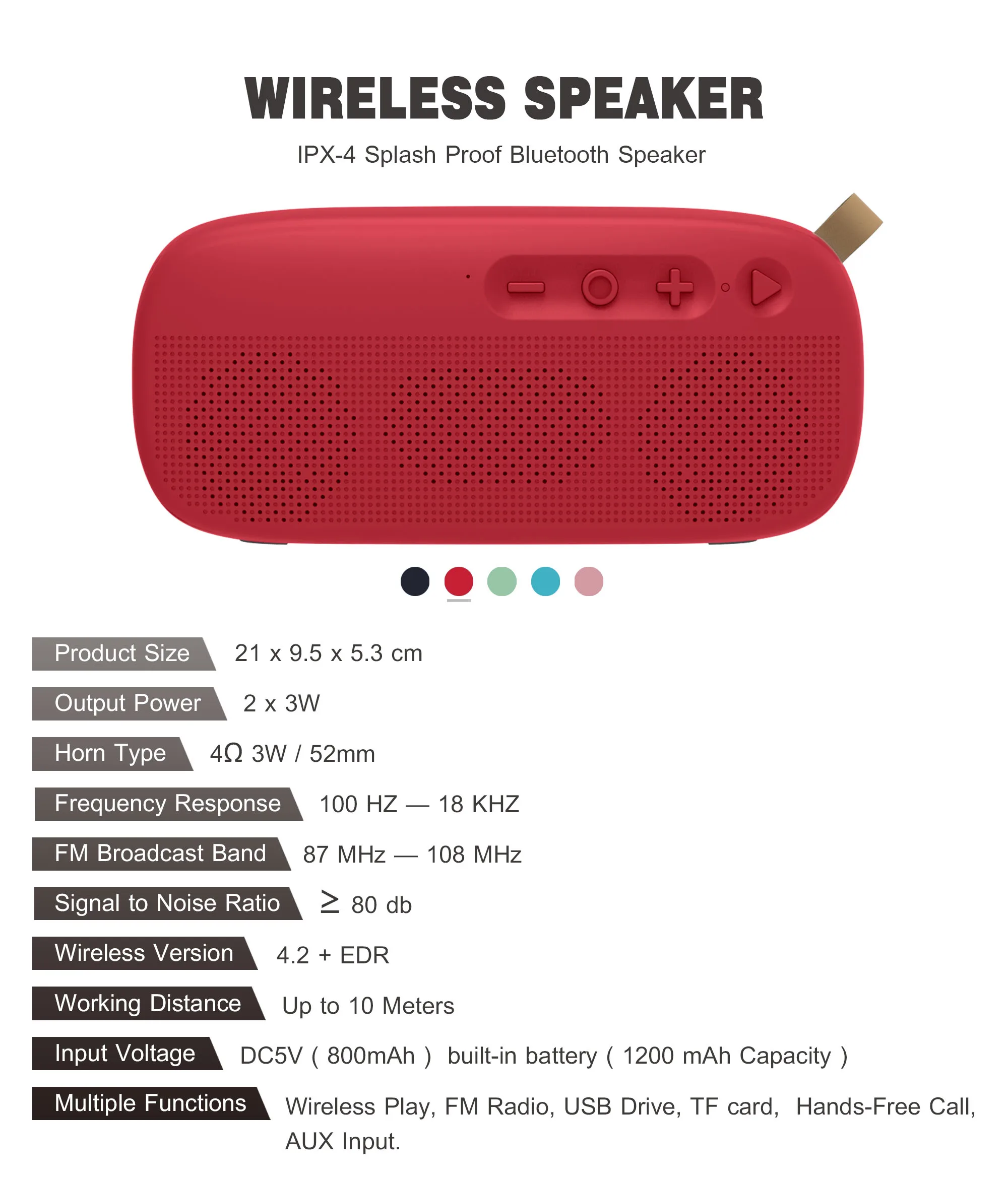 X3DIA waterproof IPX4 portable belt handle wireless Bluetooth speaker boombox Stereo Loudspeakers caixa de som