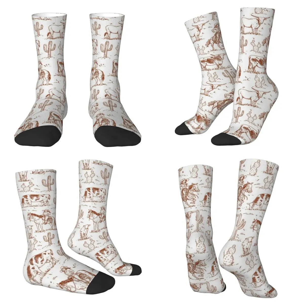 

Wild Desert Western Cowboy Socks Harajuku Super Soft Stockings All Season Long Socks Accessories for Unisex Birthday Present