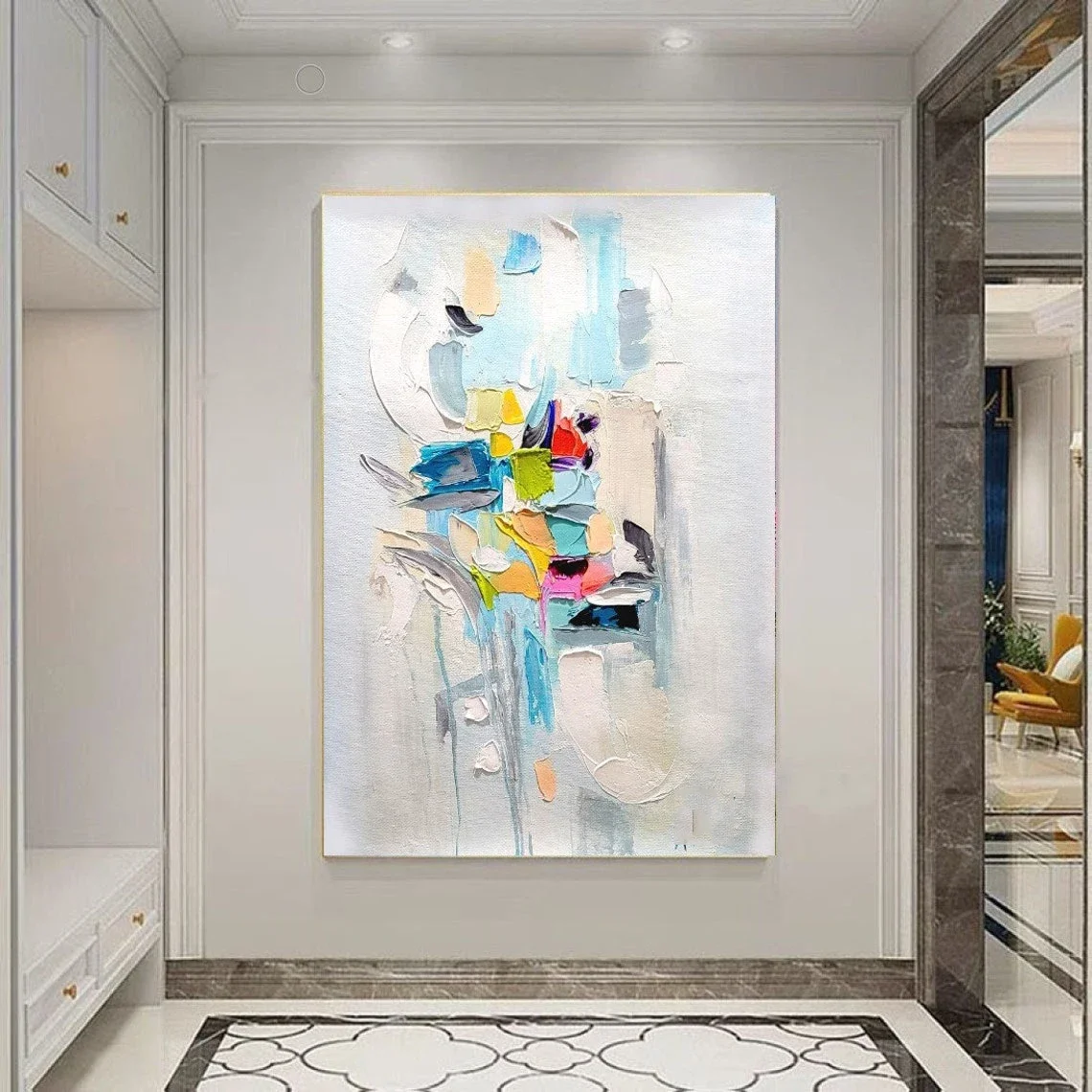 Large Textured Oil Painting On Canvas Abstract Wall Art Hand Painted Abstract Paintings For Living Room Bedroom Home Decor Art