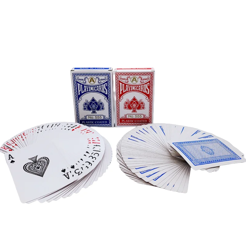 New 54 pieces/set  Grey Core Paper Poker King Deck Playing Cards Magic Tool Party Table Game Red Blue