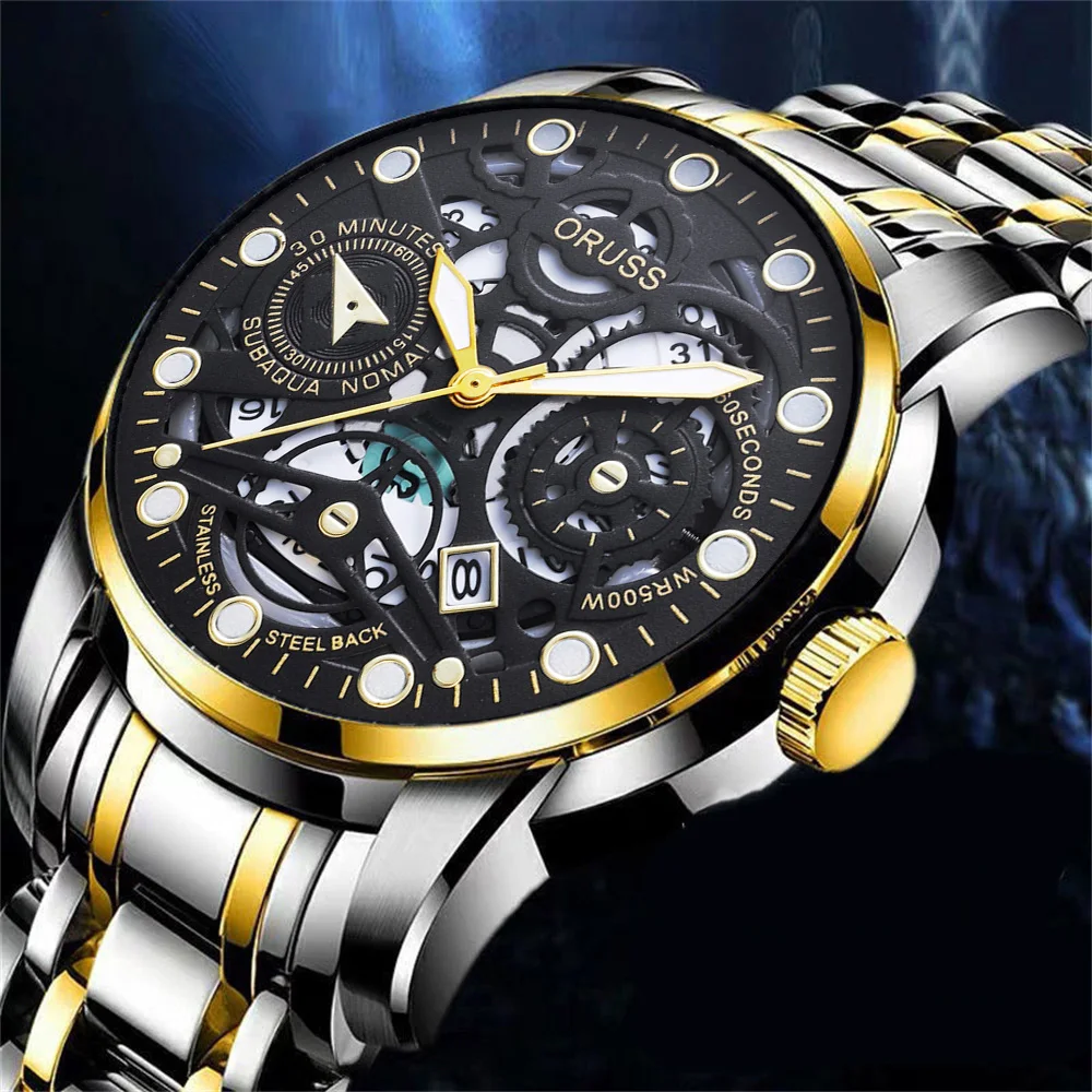 

High-end men's watch trend gentlemen all match personality steel belt durable business handsome leisure commuter men's watch