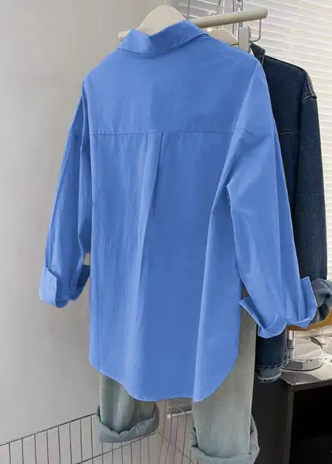 

Women's Clothing 2025 Autumn and Winter Casual Vacation Button Long Sleeved Versatile Shirt Simple Loose and Comfortable Shirt