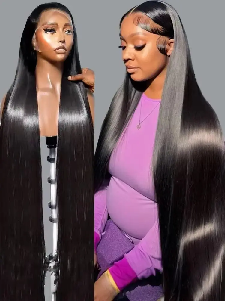 

30 40 Inch 250 Density Frontal Wig For Black Women Brazilian Wigs Human Hair 5x5 Bone Straight HD Transparent Lace Front Wigs