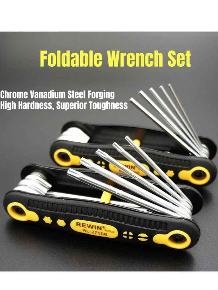 AliExpress NONE 8pcs Portable Folding Hex Wrench	Allen Set Metric System	Torx Hexagonal Spanner	1.5mm To 8mm Hand Tools For Bicycle Repair