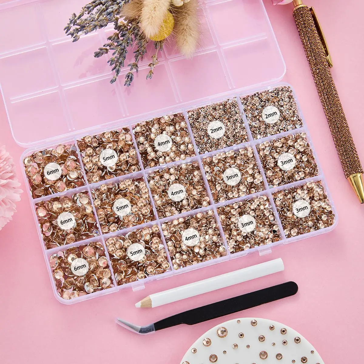 1Box Multi-size Champagne Colors Resin Nail Rhinestone Jewelry Bling Transparent Silver Flatback Nail Art Decorations DIY Nails
