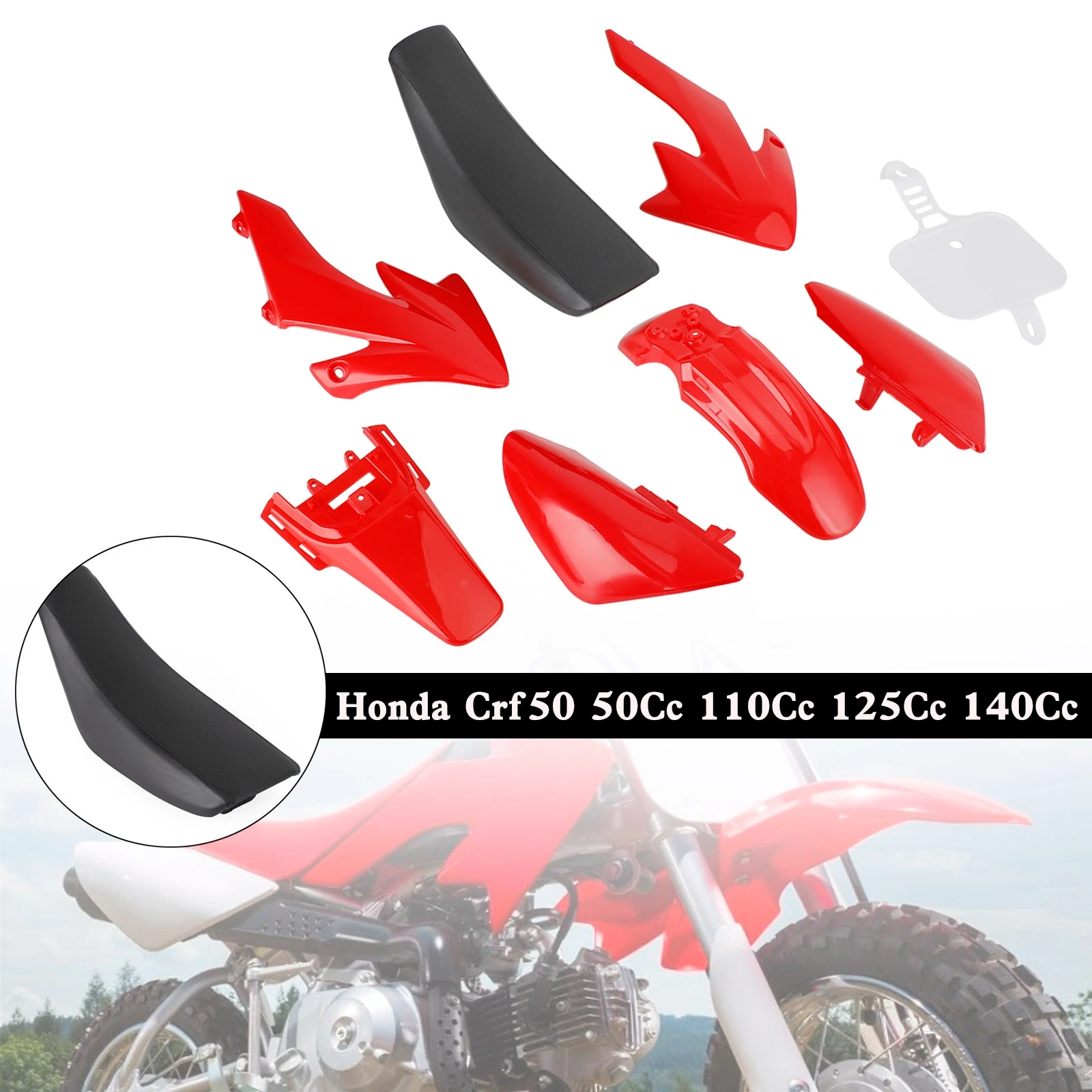 

Topteng 50Cc 110Cc 125Cc 140Cc Plastic Fairing for Honda Crf50 4-stroke Pit Off-Road Bike Set Mudguard Seat