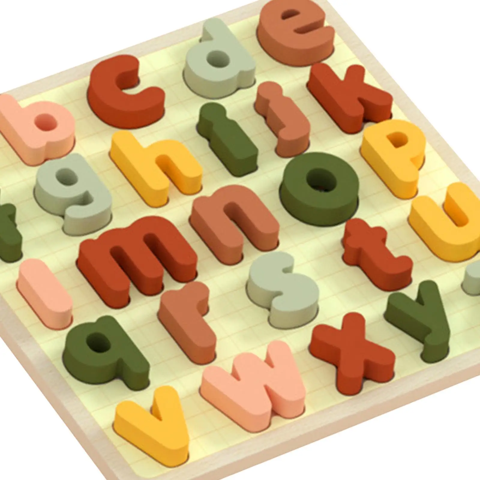 Wooden Puzzle Alphabet Shape Matching Game Chunky Letters for Preschool Kids