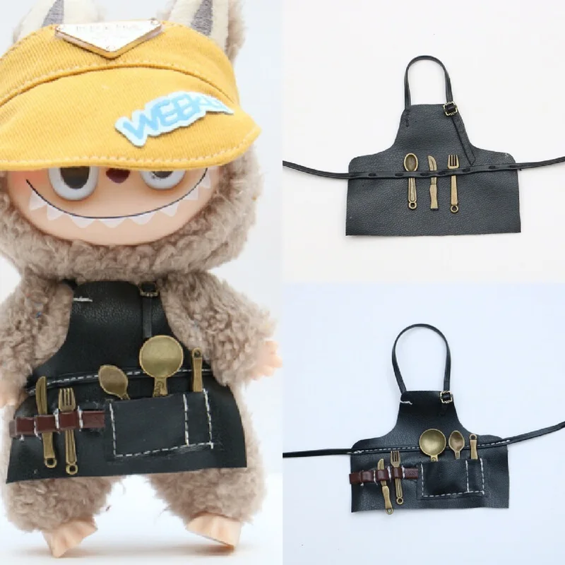 

17 см фартук для ремонта Labubu Ob11, одежда 10 см, хлопковый нагрудник для куклы, аксессуары для кукол Bjd, мини-инструменты для ремонта, милые игрушки, аксессуары для кукол