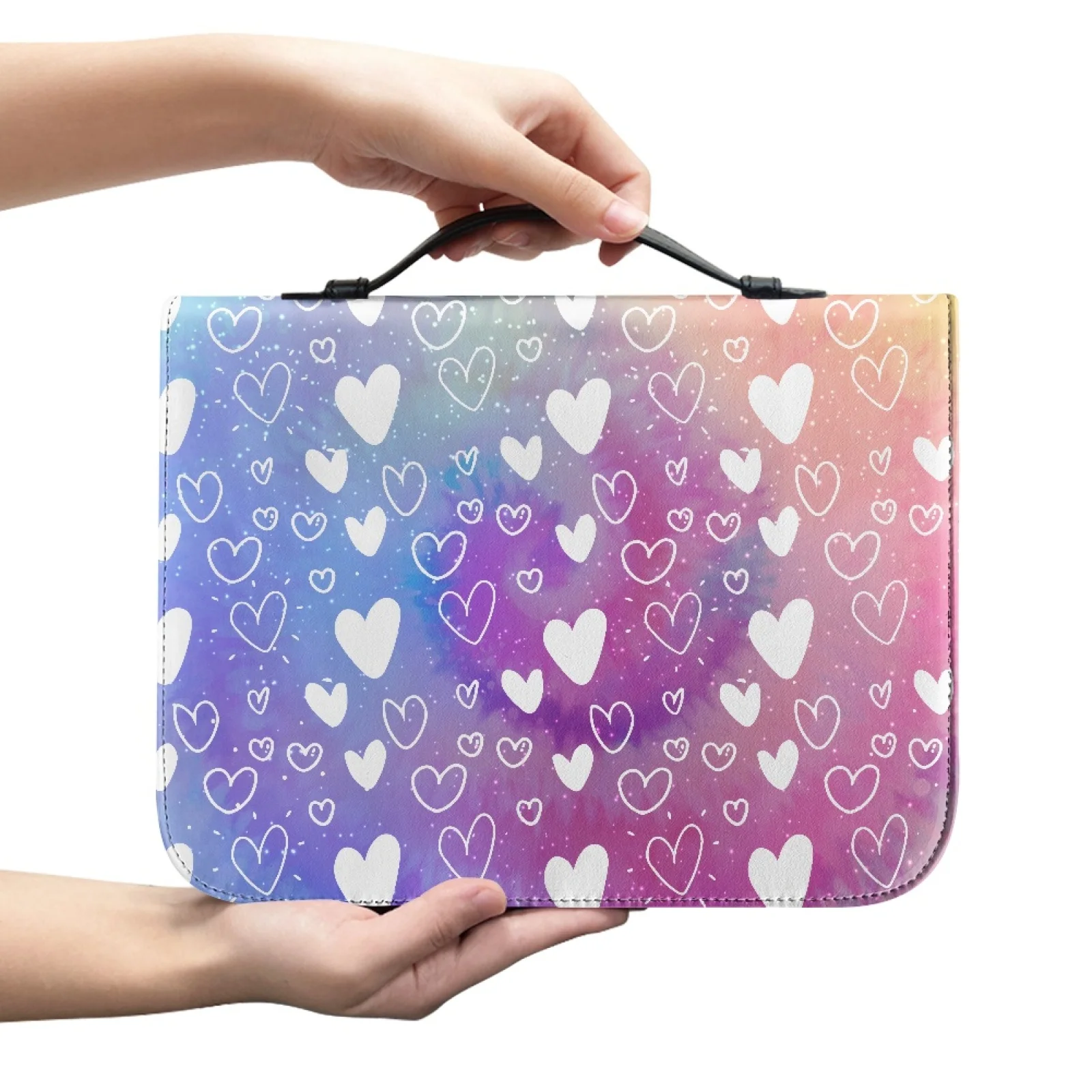XIXIRIMIDO Gradient Heart Print 2026 Collection Bible Bag PU Leather Protective Bible Protector for Women