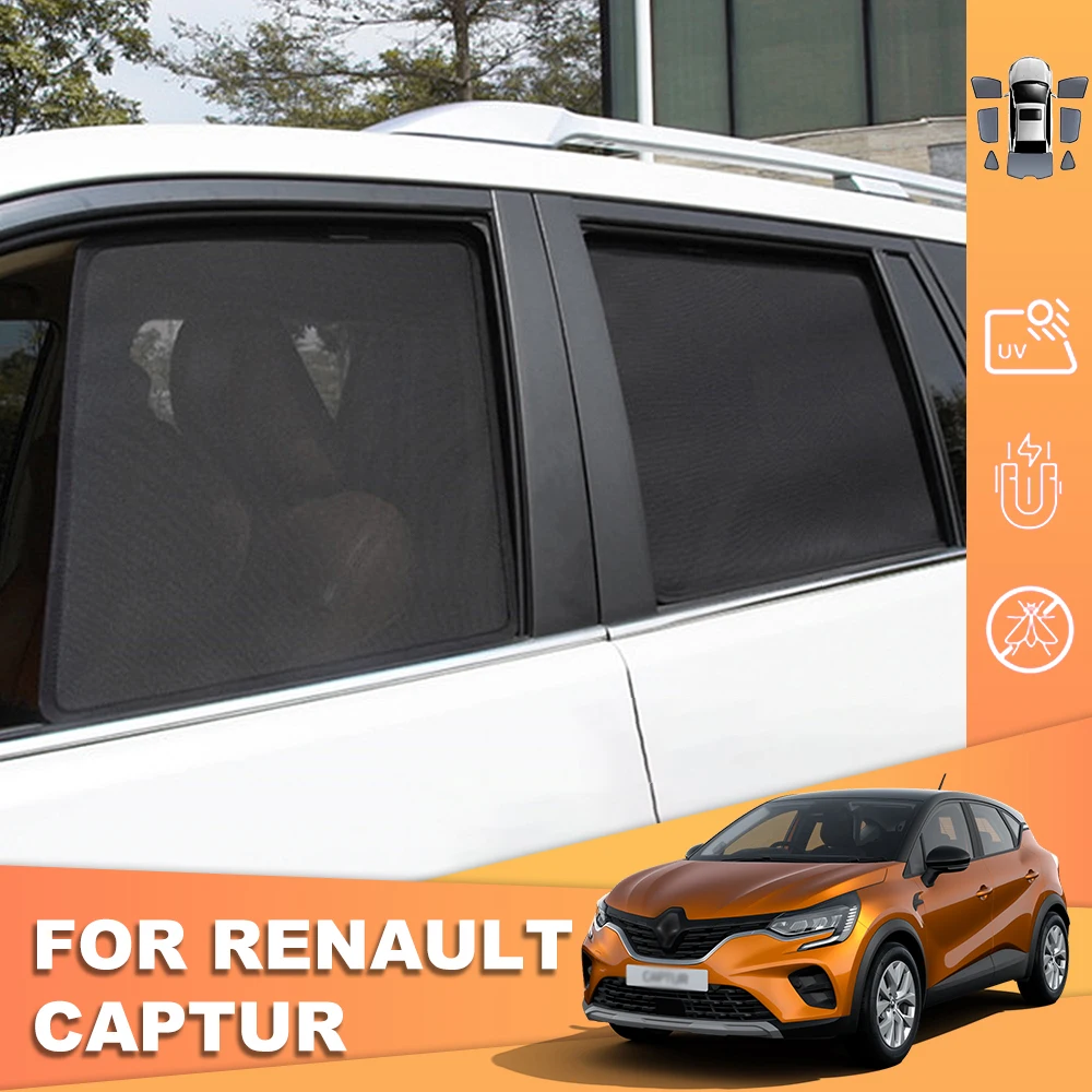 

For Renault Captur MK2 2019-2024 Magnetic Car SunShade Shield Front Windshield Curtain Rear Side Baby Window Sun shade Visor