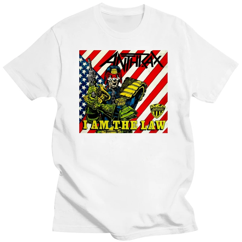 Винтажная металлическая рубашка 80s Anthrax среди живых судей Dredd I am The law Small