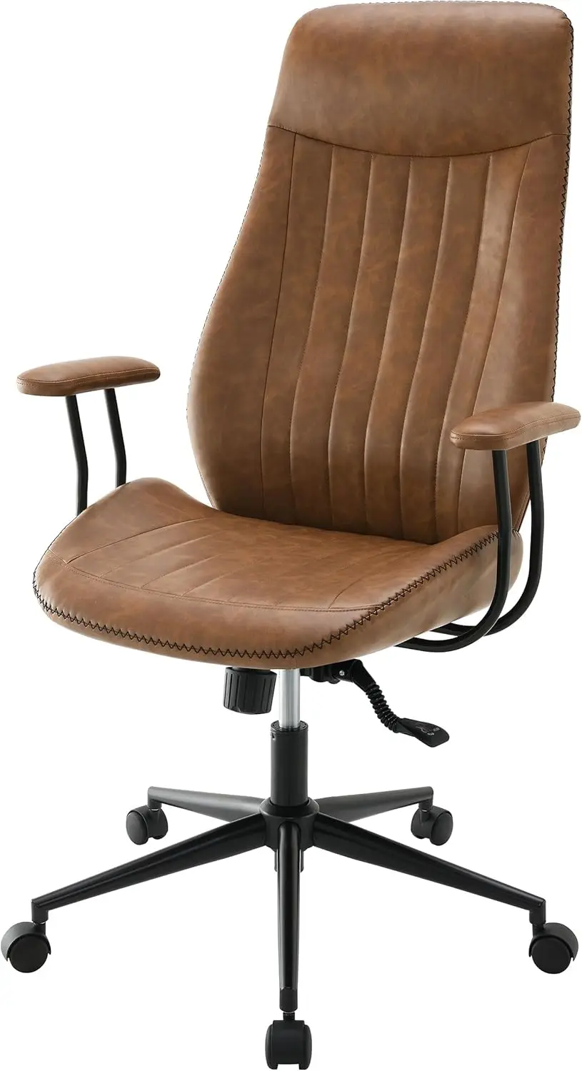 Ranger Upholstered Adjustable Home Office Desk Chair Brown