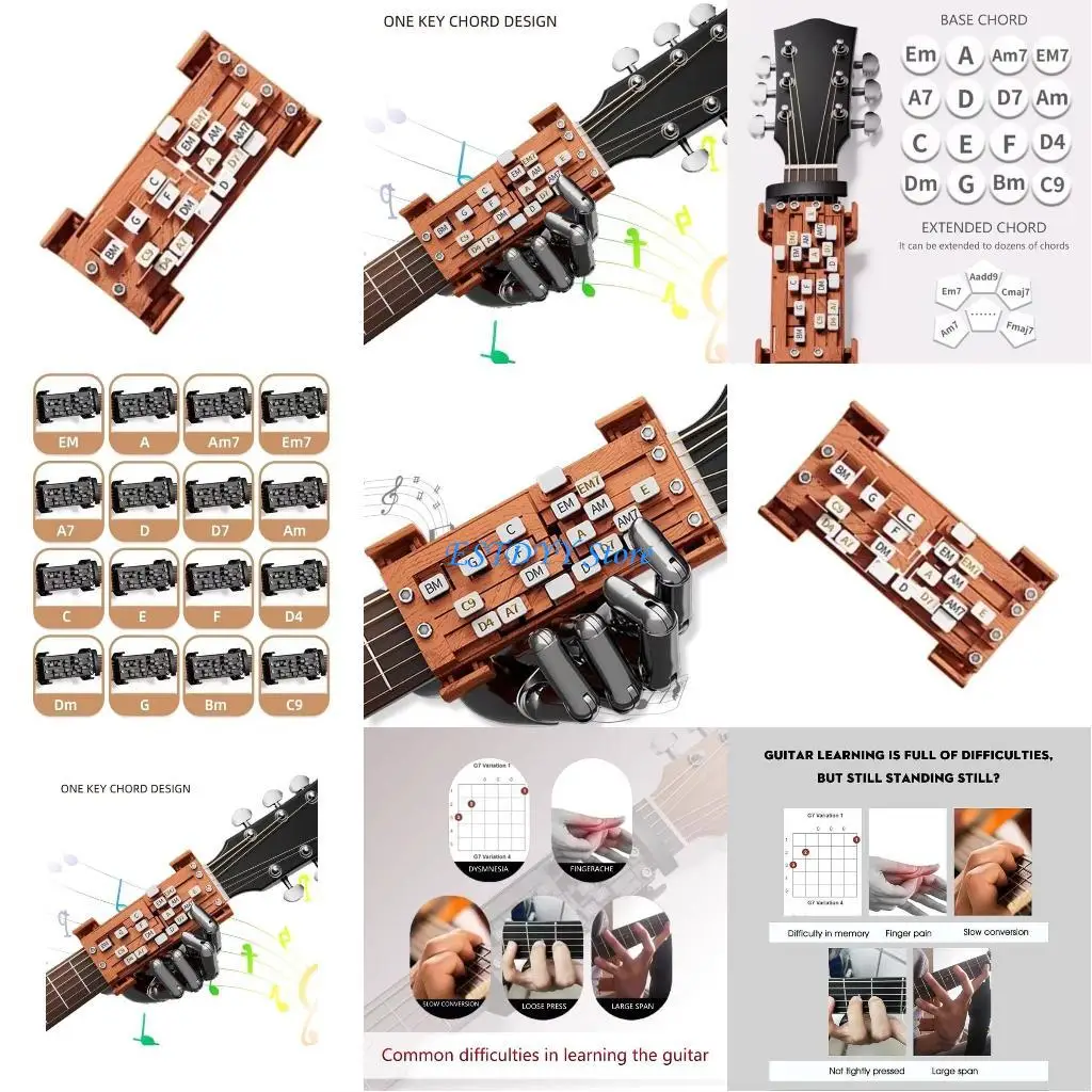 

G6DE Chord Presser for Guitars, Guitar Chord Aids Tool Practical Guitar Accessories