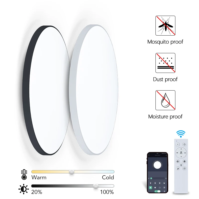 Smart Led Ceiling Lamp 36W 50W Dimmable Modern Led Ceiling Lights With APP Remote Control For Bedroom Living Room