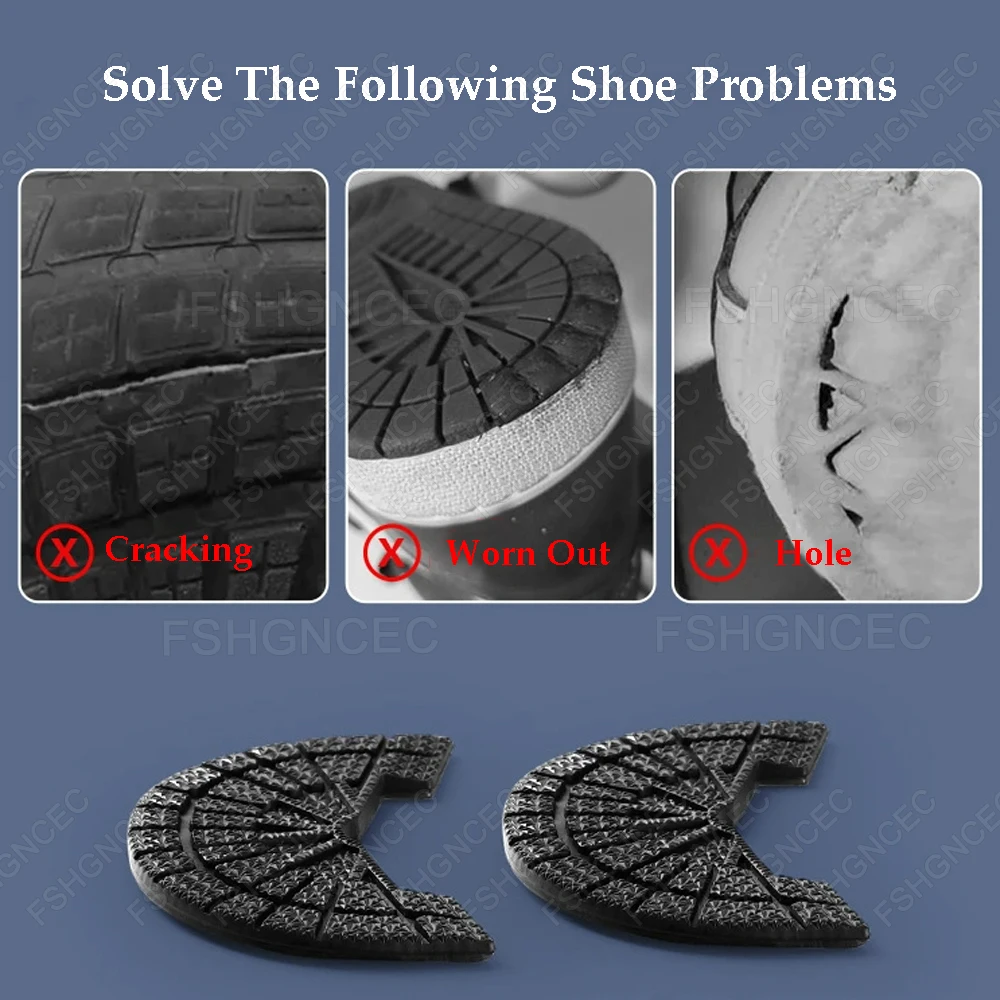 1Pair Shoe Sole Protector for Sneakers Self-Adhesive Non Slip Wear-resistant Heel Sole Repair Patch Rubber Outsoles Shoe Repair
