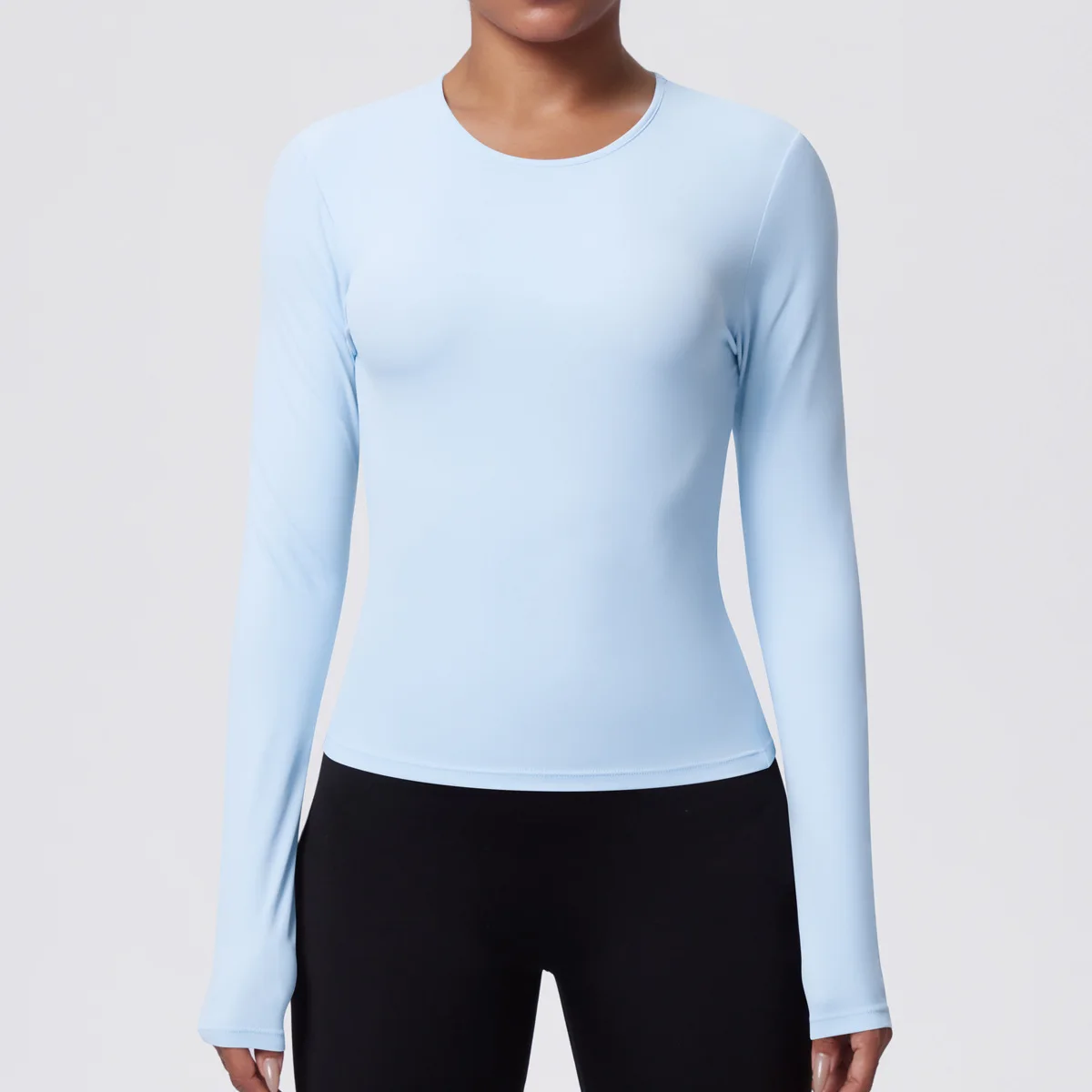 Seamless Gym workout Sports Nude Waist Slimming Long Sleeve Breathable Yoga Clothes T-shirt Running Training Fitness Top Women