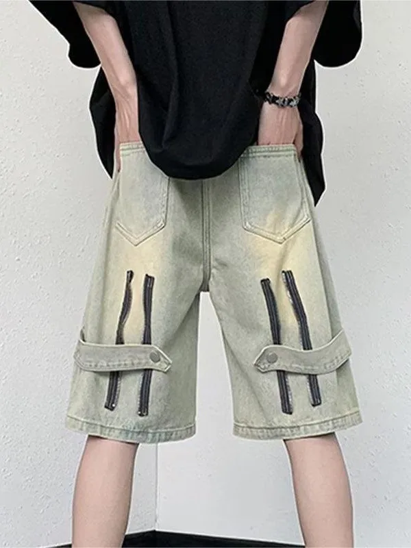 

Мужские джинсовые лыжи в американском стиле ретро, летние тонкие брюки High Street Vibe Design Sense в стиле пэчворк Haome, пятидетовые брюки